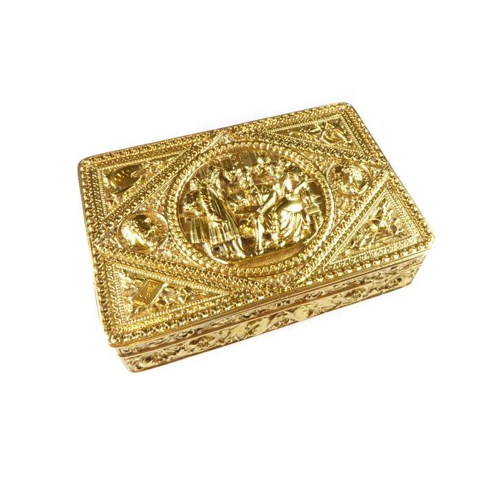 19th century Italian rectangular gold box